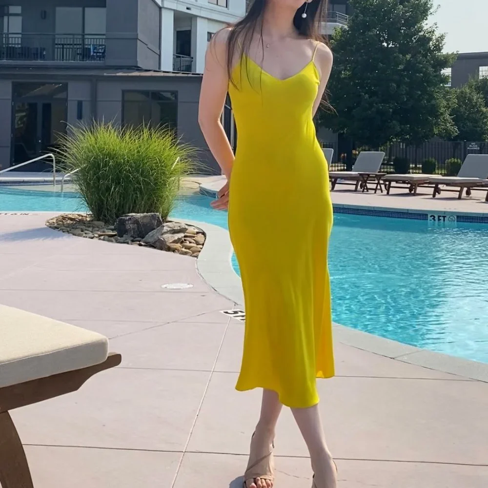Price firm: Dannijo 100% Silk Daffodil Midi Slip Dress Size XS - Picture 3 of 12